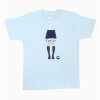 紺色スカート紺色ソックスMサイズ-エロとおしゃれの融合Tシャツ-PACOPON (MIU0297)