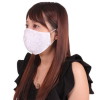 女性用 薔薇刺繍レースメッシュマスク ホワイト(X0149WH)