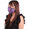 女性用 薔薇刺繍レースメッシュマスク パープル(X0151PP)